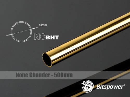 토리시스템즈,None Chamfer Brass Hard Tubing OD14MM Golden - Length 500mm