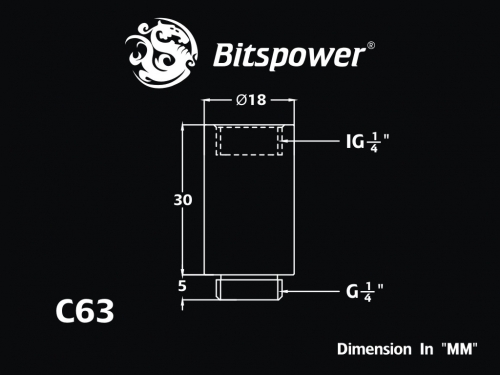 토리시스템즈,G1/4 Carbon Black IG1/4 Extender-30MM