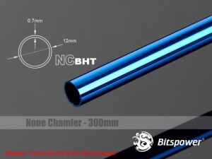 None Chamfer Brass Hard Tubing OD12MM Royal Blue- Length 300 MM