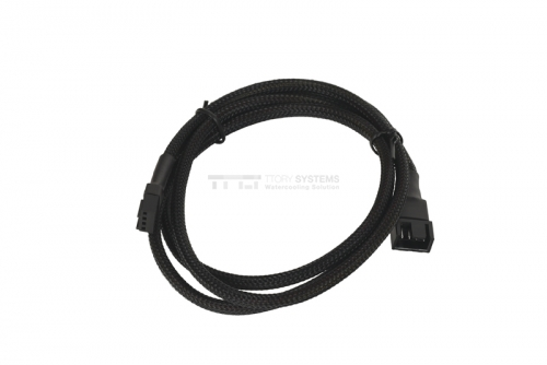 토리시스템즈,100cm PWM Fan Female to Male Extension Cable Black Sleeved