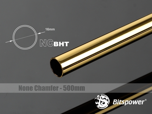 토리시스템즈,None Chamfer Brass Hard Tubing OD16MM Golden - Length 500 MM
